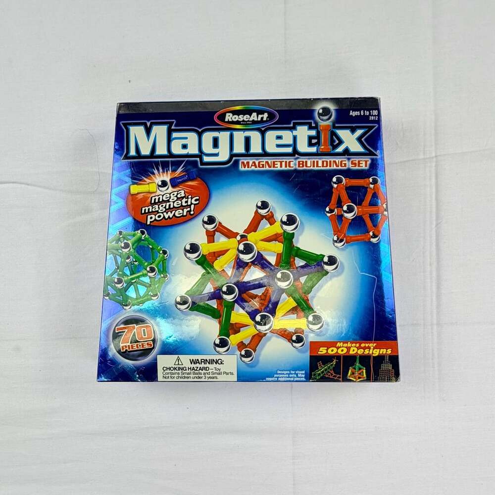 RoseArt Magnetix Magnetic Building Set 70 Pieces Complete In Box